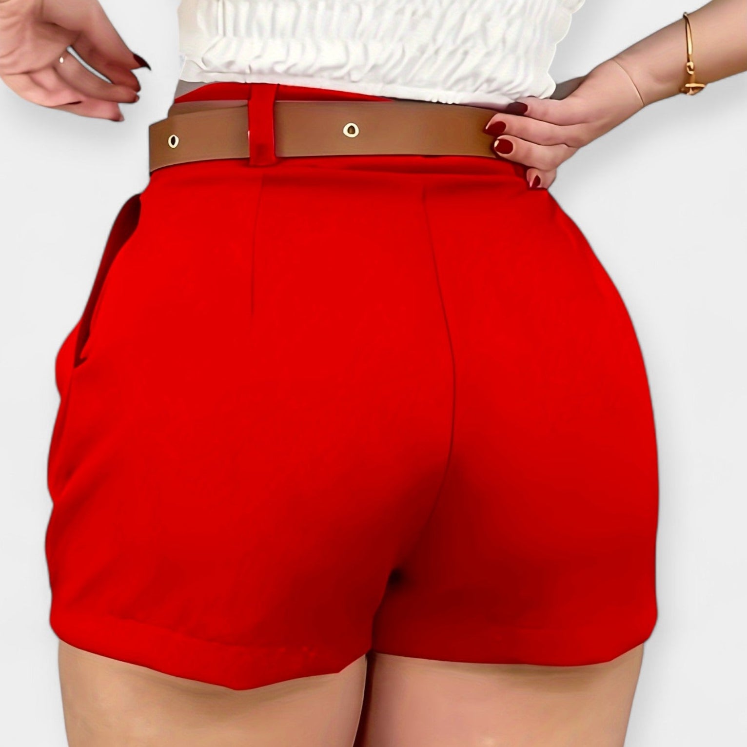 White Pleated Shorts