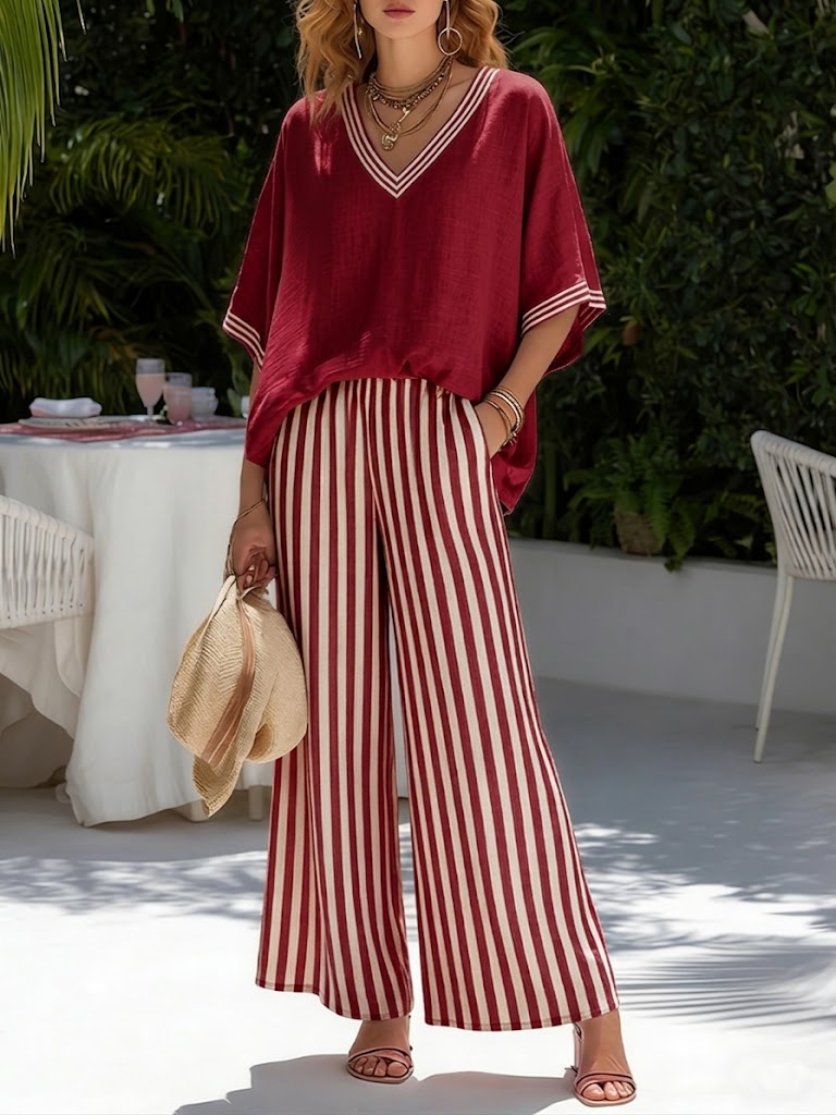 Kara | Striped Linen Duo Set