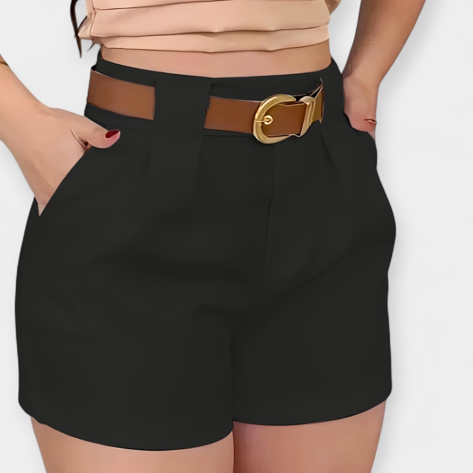 White Pleated Shorts